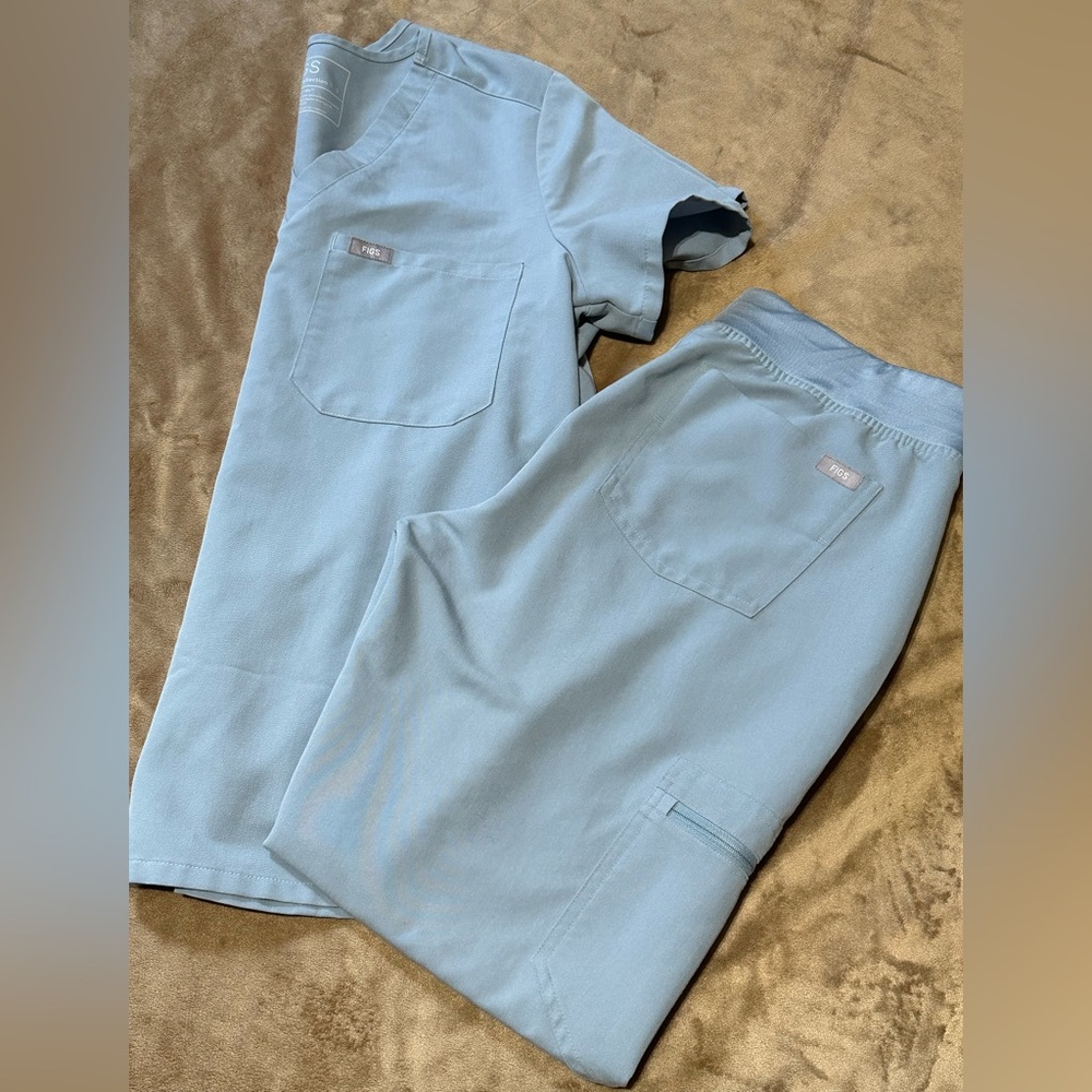 Figs Catarina and Zamora Set Dusty Blue